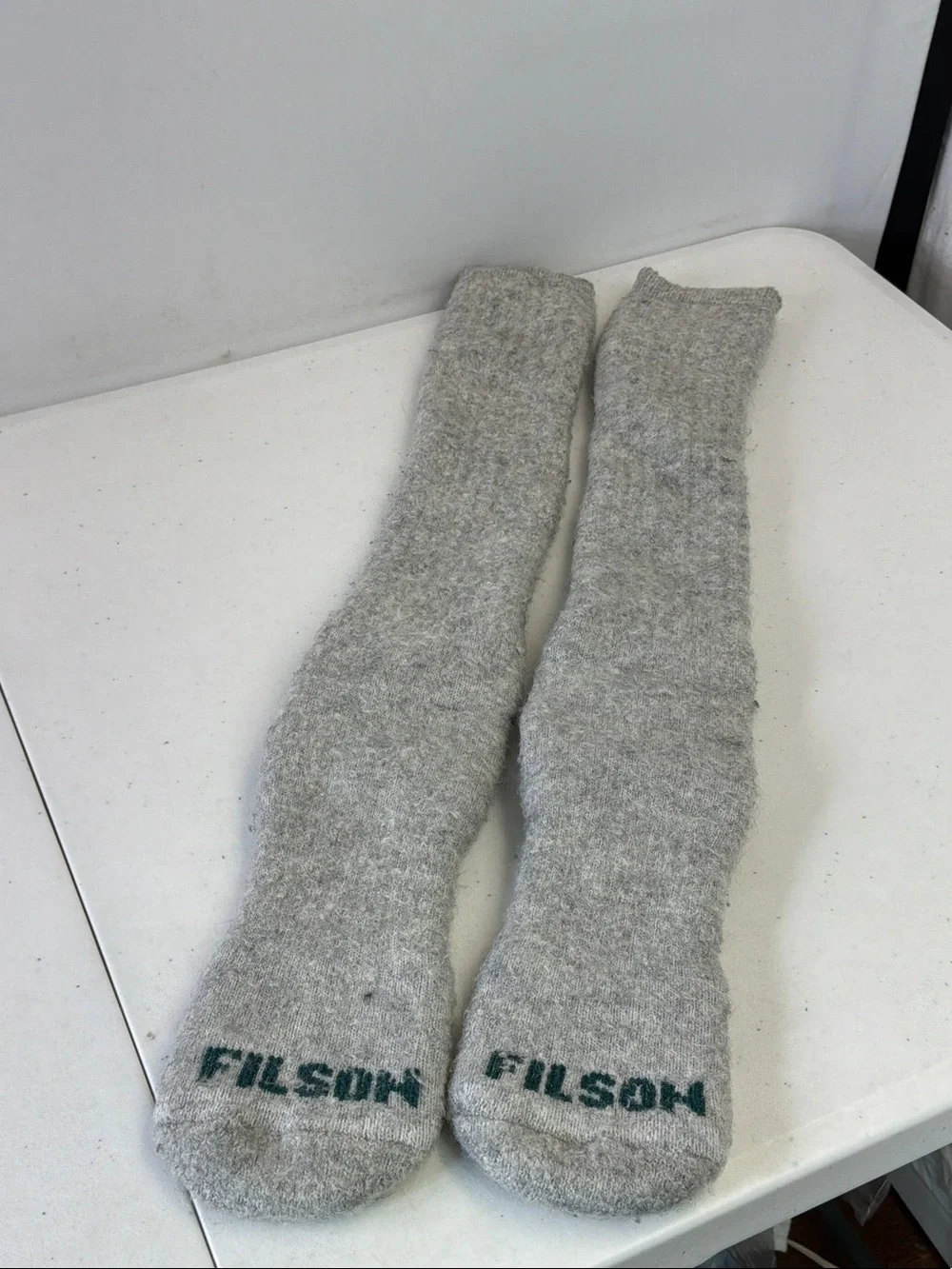 Filson Men's Gray Wool Boot Socks - Long Thermal Socks